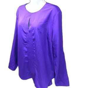 Ralph  Lauren Black Lable Woman's XL. Purple Long Sleeve Blouse with Back Close.